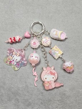 Hello Kitty Pink Acrylic Charm Keychain